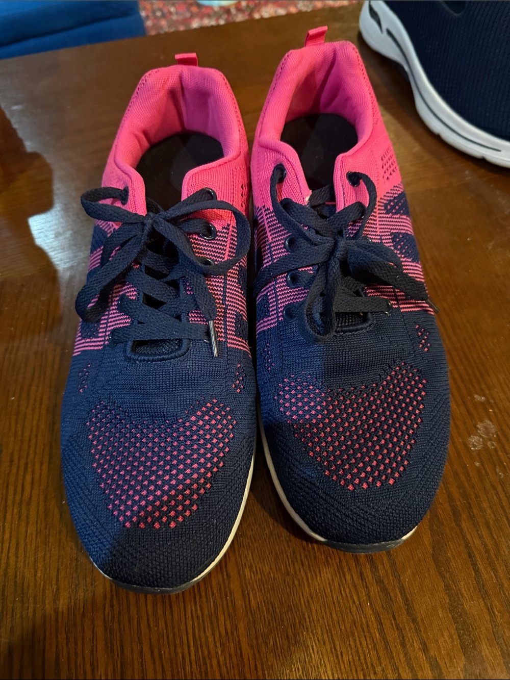 Women’s Athletic Knit Sneakers - Navy and Pink